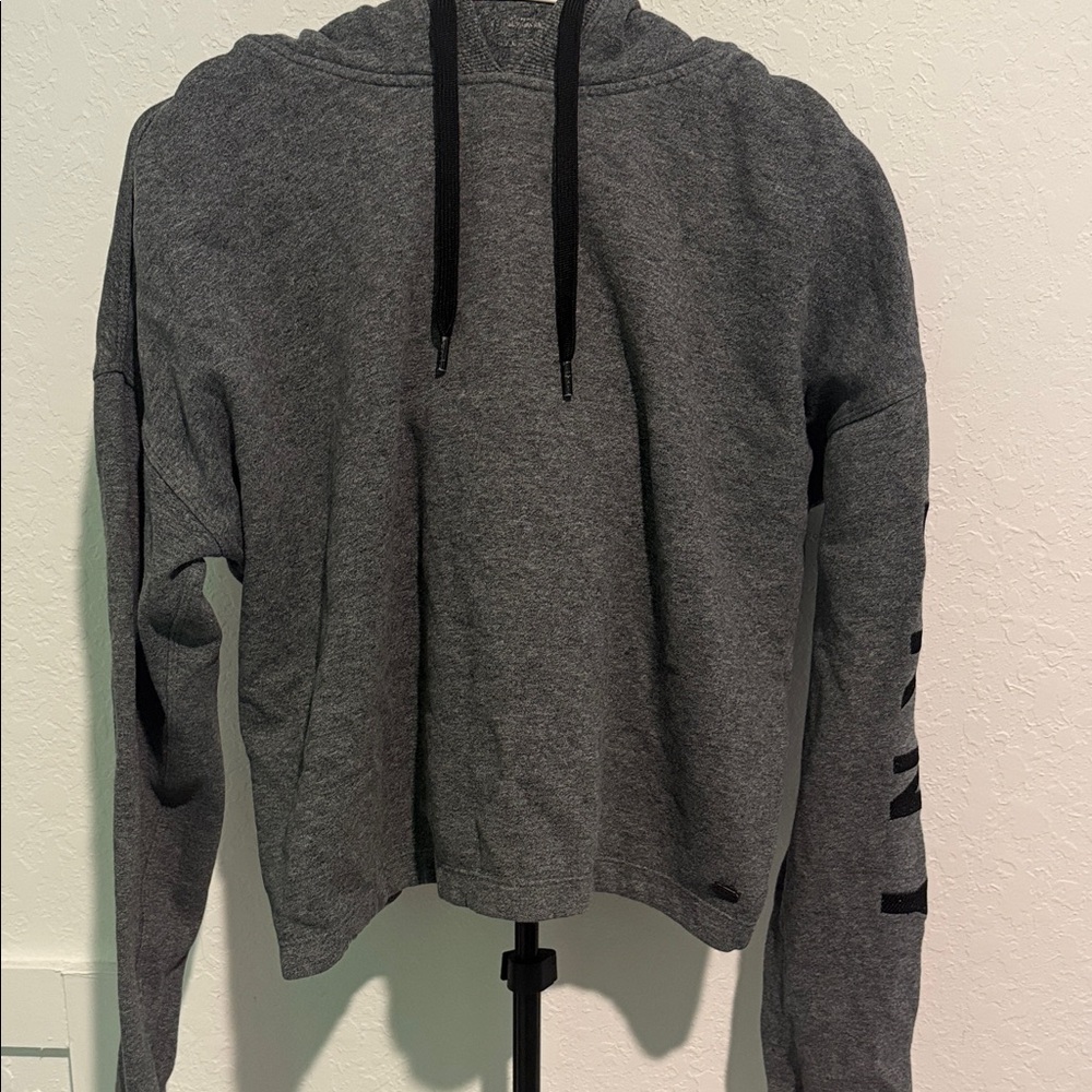 DKNY Charcoal Grey Crop Hoodie Sweater